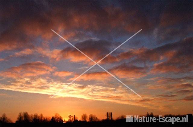 Avondlucht boven Corus vanuit tuindersgebied Hkerk